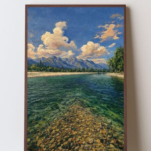 Bitterroot River Montana Art Print, Summer Fly Fishing River Wall Art, Bitterroot Valley Landscape, Montana River Decor