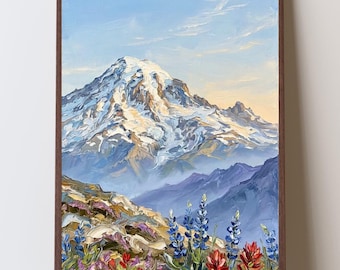 Mount Baker Wildflower Meadow Wall Art, North Cascades Art Print, Pacific Northwest Home Decor, Heather Meadows Print