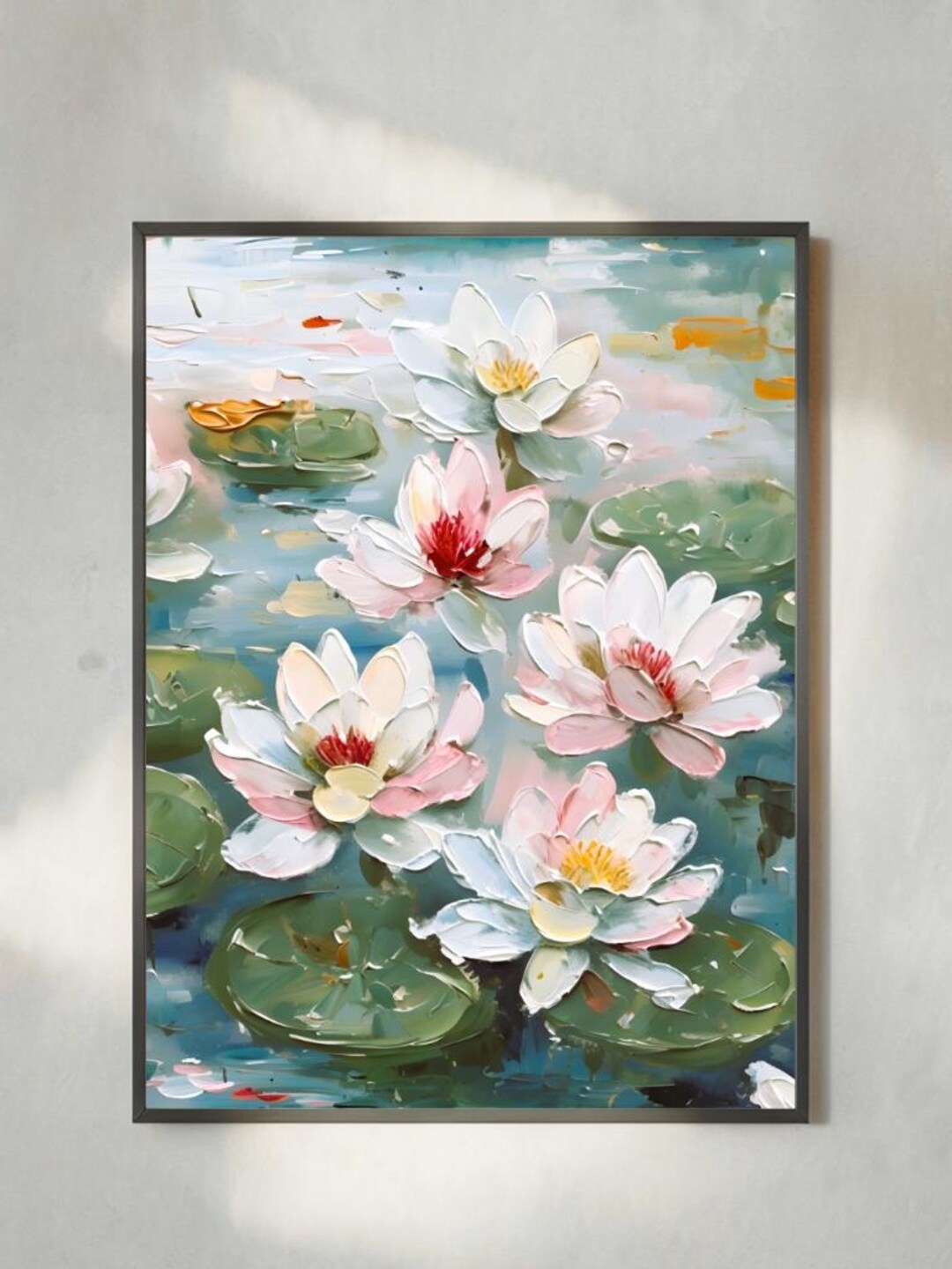 Water Lily — July Birth Flower Framed Wall Art Gift, Eco-friendly ...