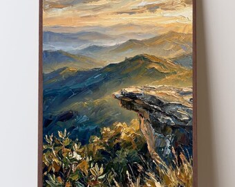 Virginia McAfee Knob Sunset Art Print, VA Appalachian Trail Mountain Print, Catawba Mountain Blue Ridge Landscape