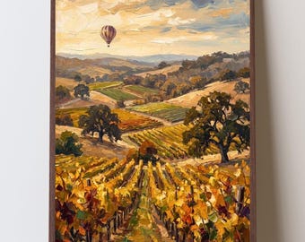 Napa Valley Fall Art Print, California Vineyard Wall Art, Wine Country Decor