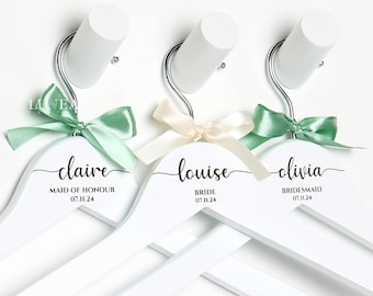 Personalized Wedding Hanger: Engraved Wood Bridal Party Gift