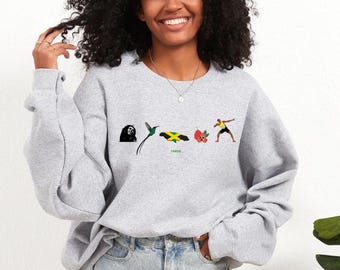 Embroidered Jamaica Crewneck Sweatshirt, Caribbean Souvenir Gift