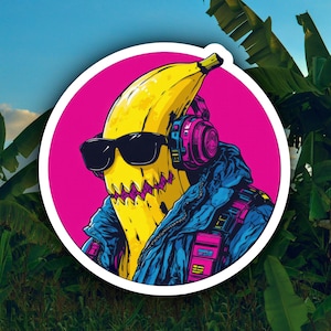 Banana Sticker - Cool Exotic Fruit Food Decal