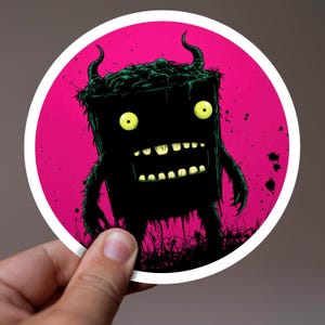 Adesivo da skate in stile cartone animato retrò estremo - "Brainbucket Buck"
