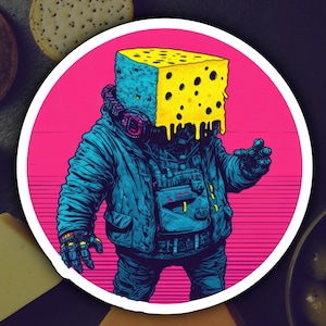 Adesivo Cheesy Cheesehead – Adesivo retrò per amanti del formaggio