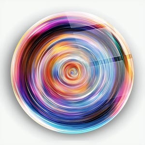 Colorful Vortex Glass Wall Art - Modern Round Swirl Abstract Print Decor