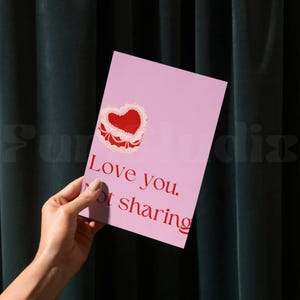Cartão de amor para impressão | Cartão com citação de coração | Cartões de felicitações da moda | Cartões criativos | Download digital