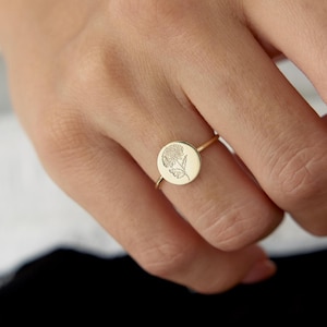 Personalized Birth Flower Ring, 12 Birth Month Flower Jewelry, Custom Floral Ring for Women, Family Rings, Personalized Gift, Gift for Her