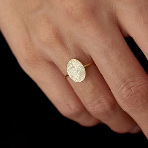 Fingerprint Ring, 18K Gold Filled Sterling Silver, Fingerprint Jewelry, Personalized Ring, Memorial Ring, Gift For Her, Women and Men Ring