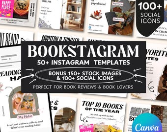 Bookstagram Canva Template, Bookstagram Buchkritik Template, Autor Bookstagram Romance Template, Canva Template Social Media Bookstagram