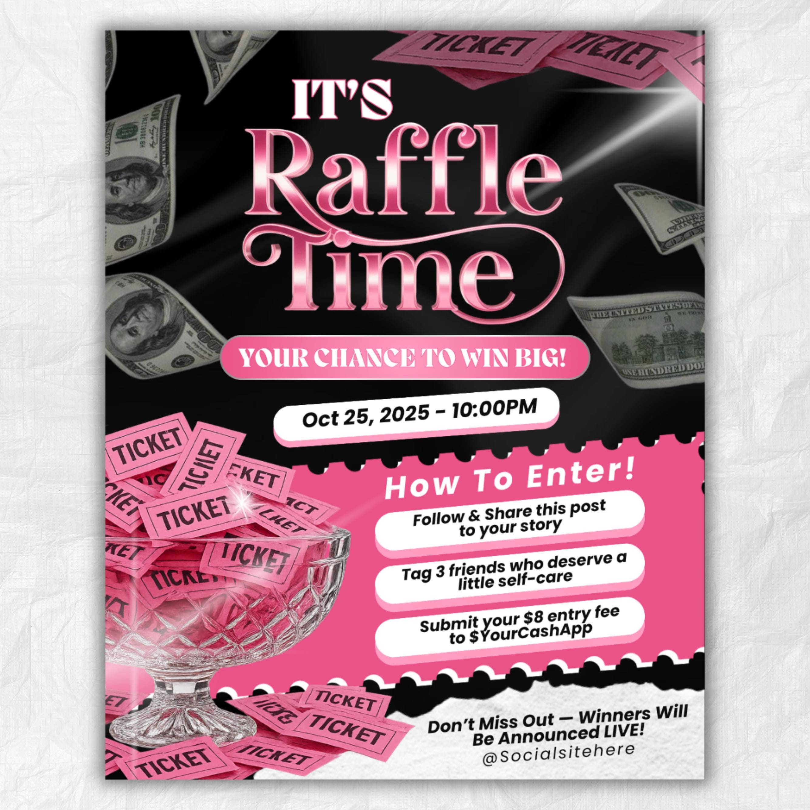 Beauty Raffle Editable Raffle Flyer Template for Giveaways & Contests | DIY Beauty ...