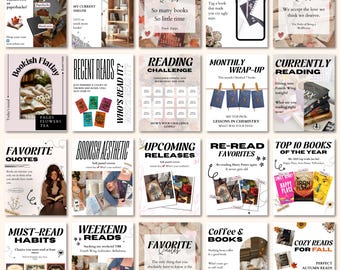 Aesthetic Bookstagram Template, Trendy IOS Cozy Bookish Instagram for Book Lovers,Authors,Readers,Influencer,Bloggers & Social Media Content