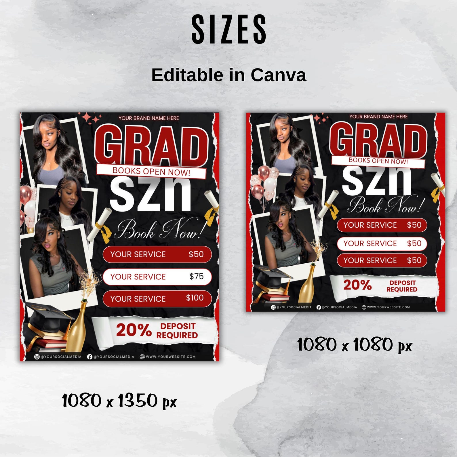 Open Grad Graduation Booking Flyer, Grad Szn 2026 Special Flyer, Graduation Deals ...