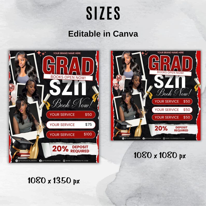 Promotional Grad Graduation Booking Flyer, Grad Szn 2026 Special Flyer, Graduation Deals ...