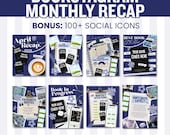 Bookstagram Monthly Reading Recap Templates, Book Review Instagram Posts, Cozy Post for Book Lovers, Authors & Bloggers Social Media Content