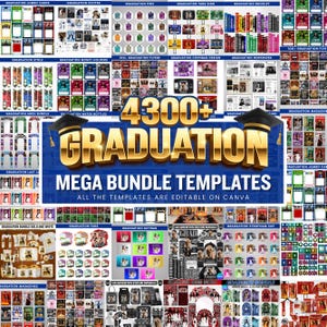 4300+ Graduation Mega Bundle Templates,Class of 2026 Grad Party Bundle, Grad,Decor,Newspaper,Stole,Magazine,Paddle Fan,Banner,Tshirt Designs