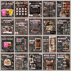 Template Bookstagram estetico, Instagram accogliente e di tendenza per iOS dedicato ad amanti dei libri, autori, lettori, influencer, blogger e creatori di contenuti per i social media.