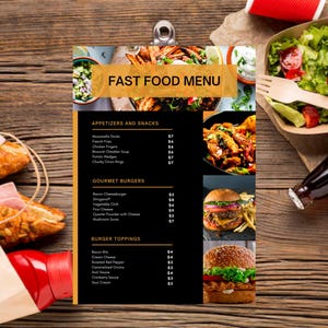 Modern Restaurant Menu Template | Trendy, Customizable & Printable Designs for Cafes, Bars, Fine Dining | Download Now