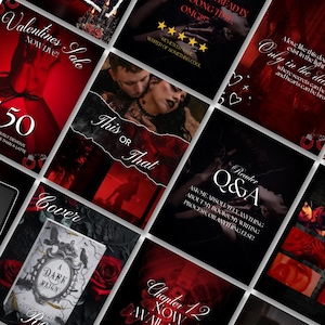 Plantilla de Bookstagram para romance oscuro, publicación de Instagram de autor de romance, plantillas de Canva para marketing de libros, marketing de redes sociales para la interacción con el autor