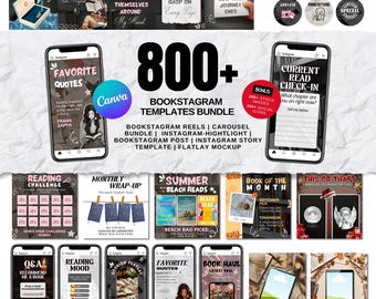 Bookstagram Bundle,Bookish Social Media Kit,Cozy Post,Carousel,Reels,Story & Flatlay For Book Lovers,Authors, Bloggers Social Media Content