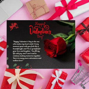 romantique pour la Saint-Valentin : un joli mot d'amour pour lui | Idée cadeau personnalisée anniversaire, mari, femme, petit ami, petite amie