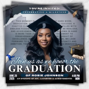 Graduate Flyer, Graduation Party, Graduation Invitation, Grad She Did It Party, Class Of 2025 Flyer, Grad Announcement Flyer, Canva Template