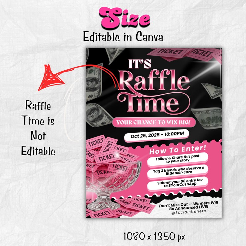 Editable Raffle Flyer Template for Giveaways & Contests | DIY Beauty ...