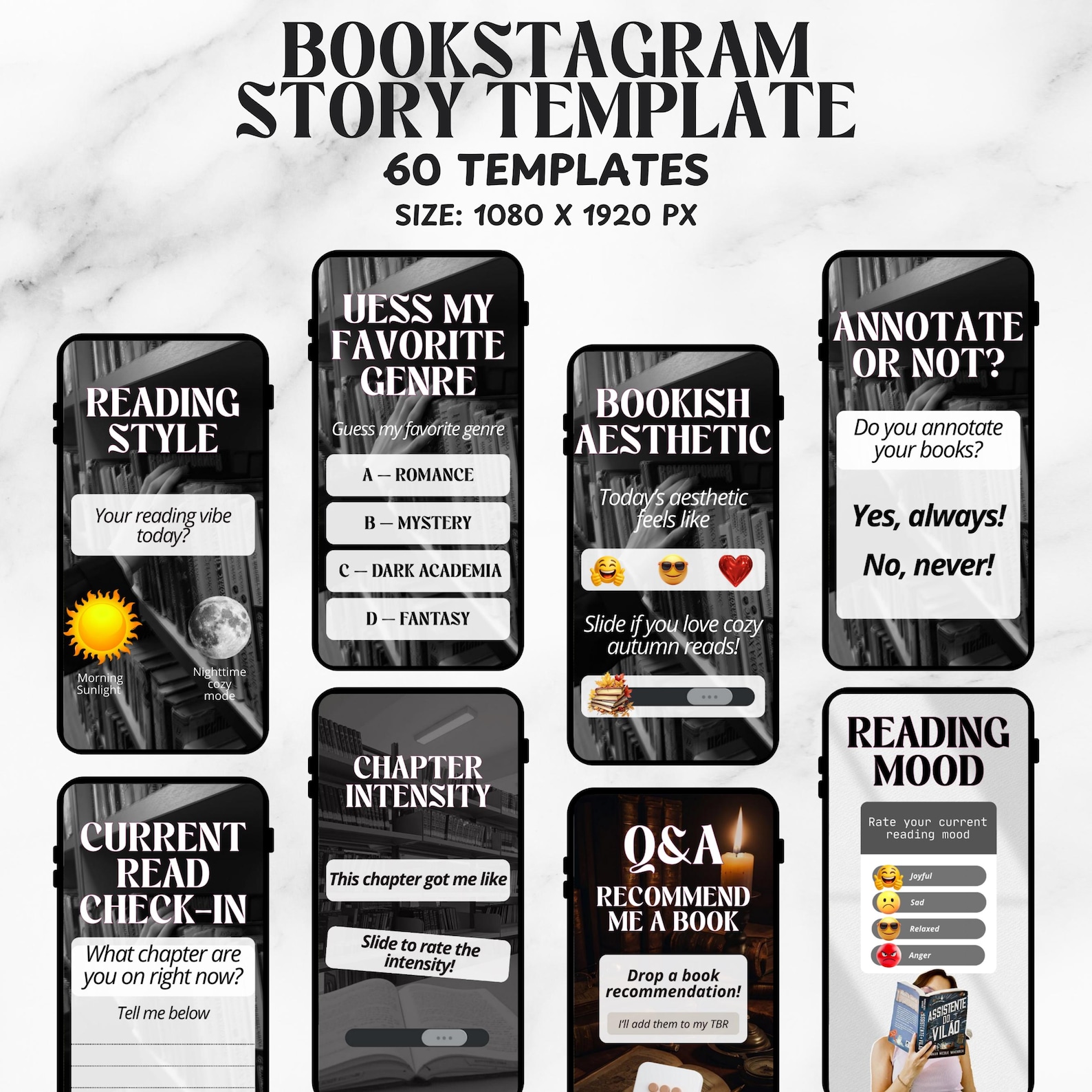 Bookstagram Template Instagram for Canva, Bookish Social Media Kit ...