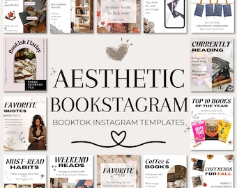 Bookstagram Instagram Templates, Bookstagram Canva Template, Bookish Instagram Post, Authors, Bookstagrammers Post,  Aesthetic Cozy Booktok