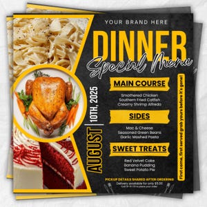 Dinner Sale Flyer, Sunday deal Special Flyer Restaurant Food menu business flyer, Editable Flyer Canva Template, Dinner special Flyer