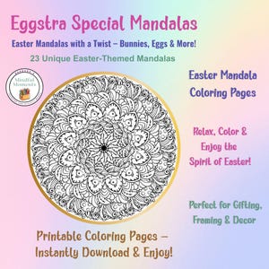 Eggstra Special Mandalas | Easter Mandala Coloring Pages | Relaxing Easter Printables | Instant Download PDF