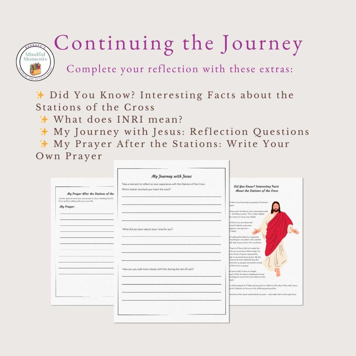 Stations of the Cross Coloring Journal: Catholic Lent Reflection ...