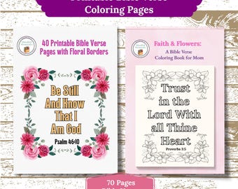 Bible Verse Coloring Book Bundle: 70 Printable Scripture Pages (PDF Download