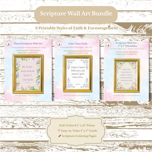 Printable Scripture Wall Art • Bible Verse Printable • Christian Wall Decor • Instant Download Faith Quote