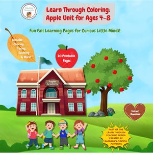 Apple Unit Study • Fall Theme Activities & Worksheets for Kids • Apple Life Cycle, Coloring and Learning Printables