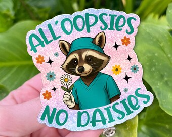 Raccoon Nurse Badge Reel: Funny Healthcare ID Holder