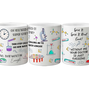 Lab Tech Week 2025 Gifts - Funny Laboratory Science Coffee Mugs, Medical Lab Tech MLT Phlebotomist Scientist Humor
