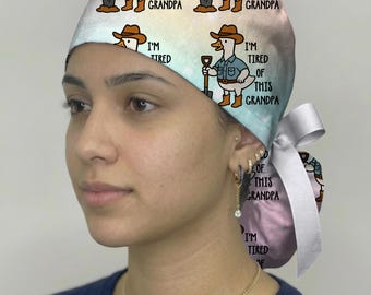 Funny Nurse Scrub Cap I'm Tired of This Grandpa Goose Hat, Viral Meme Scrub Hat, Medical Humor Cap, RN Gift, ER Nurse Cap, Unisex