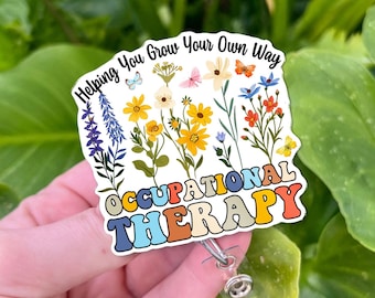 Occupational Therapy Badge Reel: Floral OT Gift for Therapists