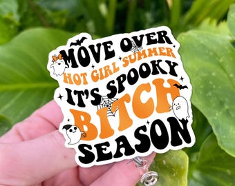 Sassy Halloween Nurse Badge Reel: Spooky Acrylic ID Holder