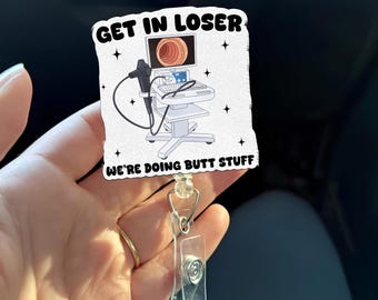 Endoscopy Badge Reel | GI Nurse Gift | Colonoscopy Tech Badge | Funny Butt Stuff ID Holder | Gastroenterology Medical Humor Reel