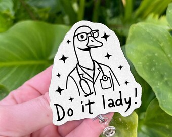 Funny Goose Doctor Badge Reel: Acrylic ID Holder - Nurse Gift