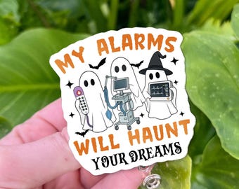 Funny Nurse Halloween Badge Reel: Spooky Medical Humor