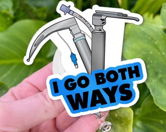 Funny Laryngoscope Badge Reel: Anesthesiology Nurse ID Holder