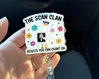 The Scan Clan Badge Reel – Funny Radiology Tech Gift, X-ray Tech Goose Badge, Radiology Week Medical Humor Badge Holder - Radiology Gifts