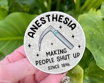 Funny CRNA Badge Reel: Laryngoscope Anesthesia ID Holder