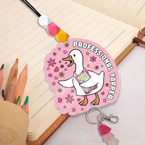 Funny Lanyard for SLP AAC Speech Therapist – Professional Yapper Cute Badge Holder with Tassel – Speech Language Pathologist Gift