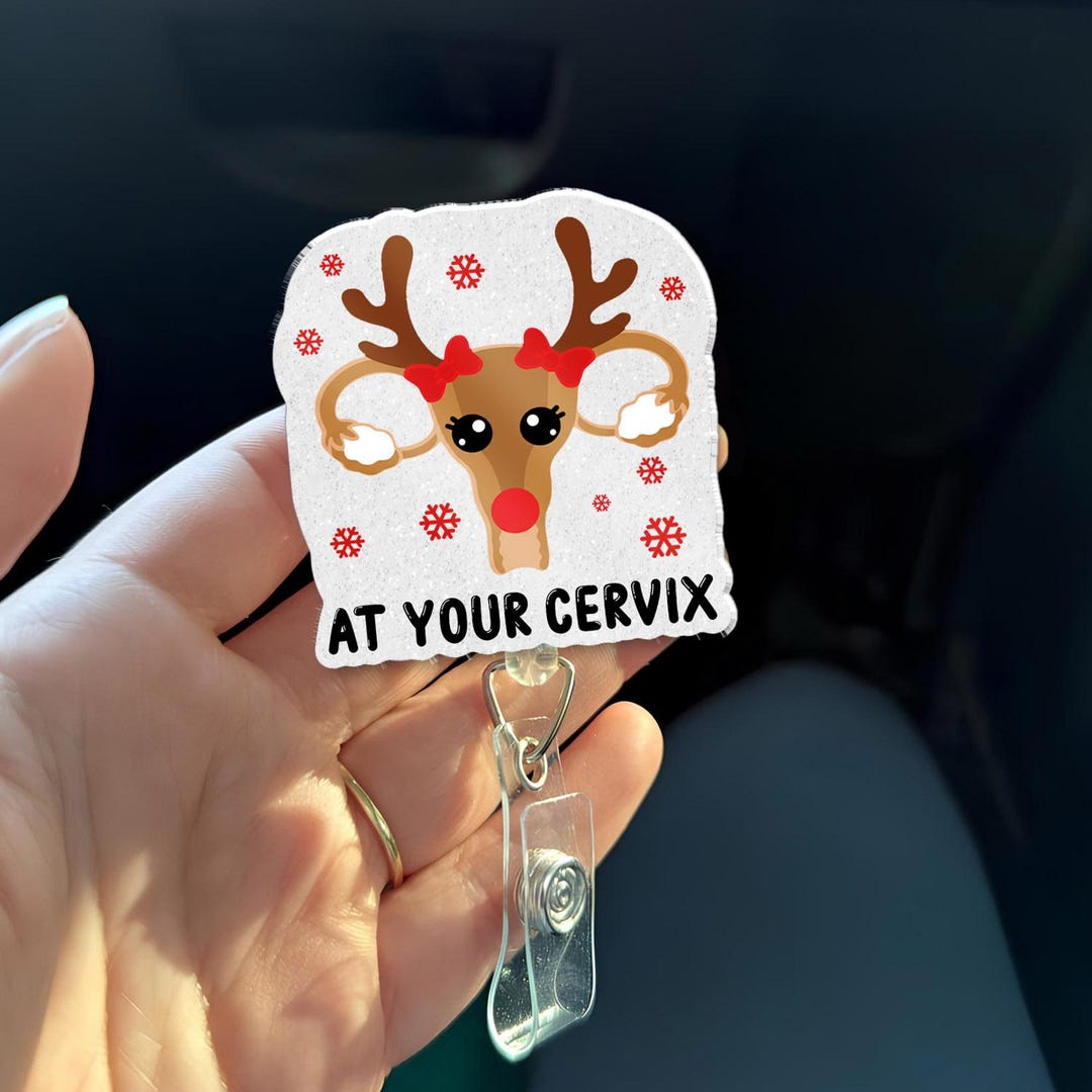 At Your Cervix Badge Reel, Ob Gyn L&D Nurse Christmas Badge, Funny ...