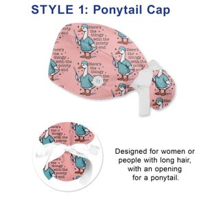 Funny Surgical Goose Scrub Cap, Nurse Humor Hat, Here’s the Thingy With the Pointy End, OR Nurse Gift, Medical Surgical Cap immagine 4